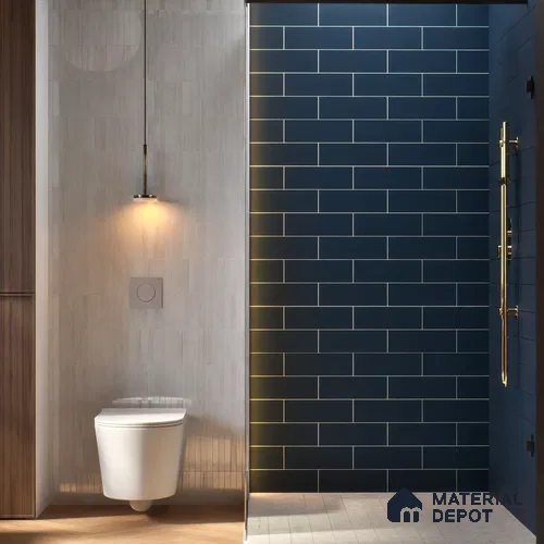 Subway Wall Tile TL 04968 G El Cielo Plain Deep Blue Lagoon 12 x 4 inch Ceramic Matte Finish - 7.5 mm | Suitable for Highlighter Walls, Foyer, Bathroom, Kitchen Wall & Backsplashes