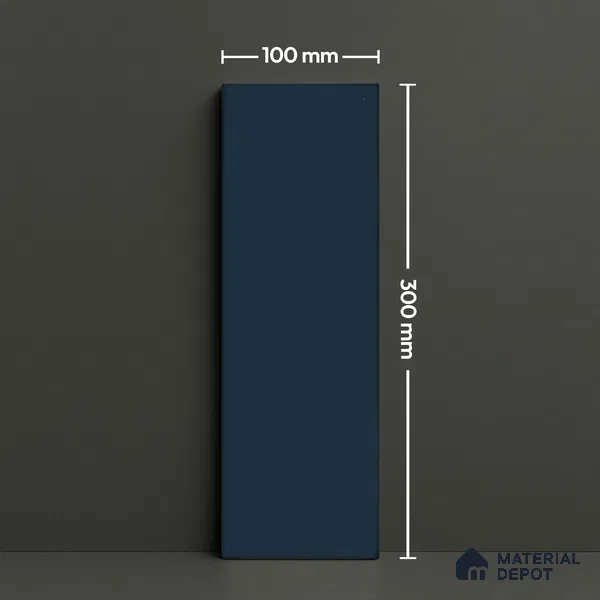 Subway Wall Tile TL 04968 G El Cielo Plain Deep Blue Lagoon 12 x 4 inch Ceramic Matte Finish - 7.5 mm | Suitable for Highlighter Walls, Foyer, Bathroom, Kitchen Wall & Backsplashes (Sample)