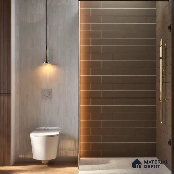 Subway Wall Tile TL 04968 H El Cielo Plain Canery Shadow Tan 12 x 4 inch Ceramic Matte Finish - 7.5 mm | Suitable for Highlighter Walls, Foyer, Bathroom, Kitchen Wall & Backsplashes (Sample)