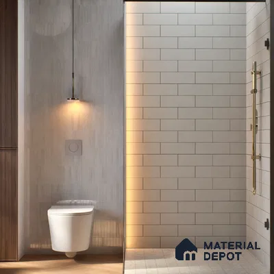 Subway Wall Tile TL 04968 I El Cielo Plain Mesa Light Grey 12 x 4 inch Ceramic Matte Finish - 7.5 mm | Suitable for Highlighter Walls, Foyer, Bathroom, Kitchen Wall & Backsplashes (Sample)
