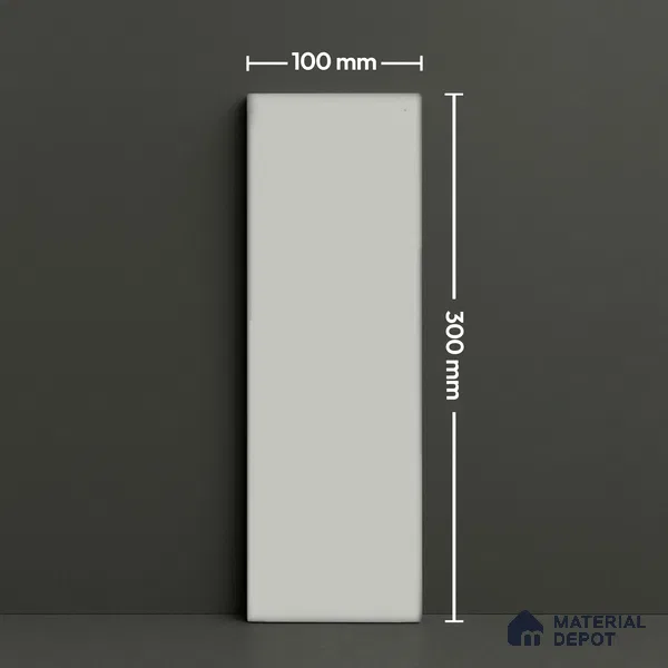 Subway Wall Tile TL 04968 I El Cielo Plain Mesa Light Grey 12 x 4 inch Ceramic Matte Finish - 7.5 mm | Suitable for Highlighter Walls, Foyer, Bathroom, Kitchen Wall & Backsplashes (Sample)