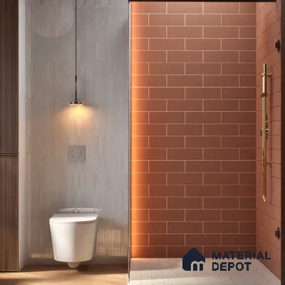 Subway Wall Tile TL 04968 J El Cielo Plain Spiced Chestnut 12 x 4 inch Ceramic Matte Finish - 7.5 mm | Suitable for Highlighter Walls, Foyer, Bathroom, Kitchen Wall & Backsplashes (Sample)