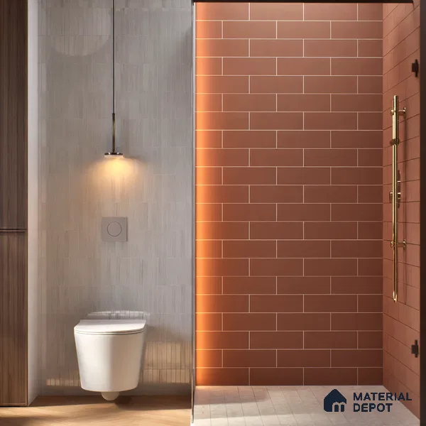Subway Wall Tile TL 04968 J El Cielo Plain Spiced Chestnut 12 x 4 inch Ceramic Matte Finish - 7.5 mm | Suitable for Highlighter Walls, Foyer, Bathroom, Kitchen Wall & Backsplashes (Sample)