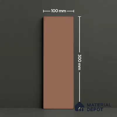 Subway Wall Tile TL 04968 J El Cielo Plain Spiced Chestnut 12 x 4 inch Ceramic Matte Finish - 7.5 mm | Suitable for Highlighter Walls, Foyer, Bathroom, Kitchen Wall & Backsplashes (Sample)