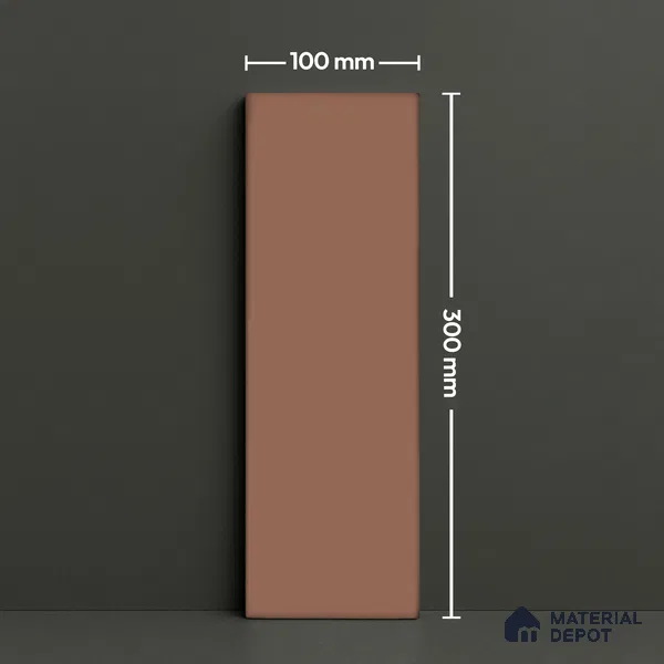 Subway Wall Tile TL 04968 J El Cielo Plain Spiced Chestnut 12 x 4 inch Ceramic Matte Finish - 7.5 mm | Suitable for Highlighter Walls, Foyer, Bathroom, Kitchen Wall & Backsplashes (Sample)