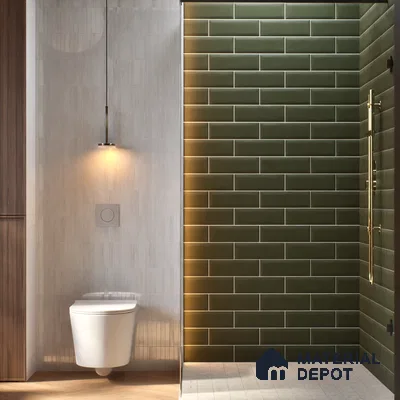 Subway Wall Tile TL 04968 K El Cielo Bevelled Misty Axelle 12 x 4 inch Ceramic Matte Finish - 7.5 mm | Suitable for Highlighter Walls, Foyer, Bathroom, Kitchen Wall & Backsplashes (Sample)