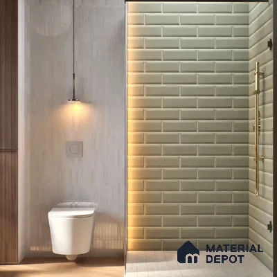 Subway Wall Tile TL 04968 N El Cielo Bevelled Grey Nashville 12 x 4 inch Ceramic Matte Finish - 7.5 mm | Suitable for Highlighter Walls, Foyer, Bathroom, Kitchen Wall & Backsplashes (Sample)