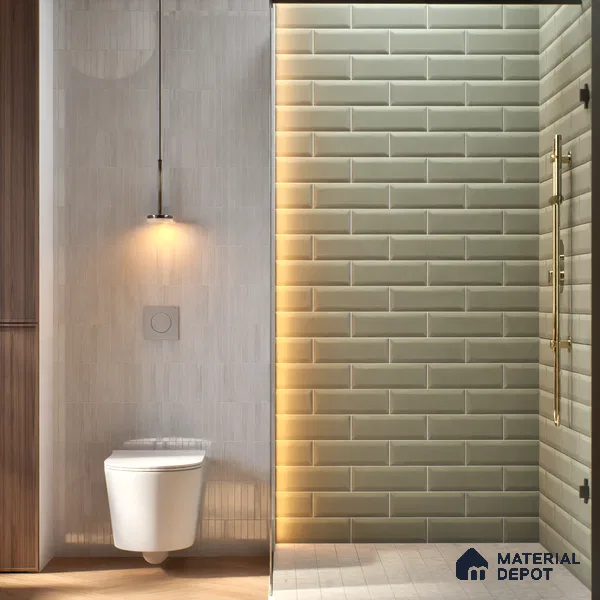 Subway Wall Tile TL 04968 N El Cielo Bevelled Grey Nashville 12 x 4 inch Ceramic Matte Finish - 7.5 mm | Suitable for Highlighter Walls, Foyer, Bathroom, Kitchen Wall & Backsplashes (Sample)