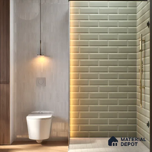 Subway Wall Tile TL 04968 N El Cielo Bevelled Grey Nashville 12 x 4 inch Ceramic Matte Finish - 7.5 mm | Suitable for Highlighter Walls, Foyer, Bathroom, Kitchen Wall & Backsplashes