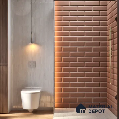 Subway Wall Tile TL 04968 P El Cielo Bevelled Spiced Chestnut 12 x 4 inch Ceramic Matte Finish - 7.5 mm | Suitable for Highlighter Walls, Foyer, Bathroom, Kitchen Wall & Backsplashes