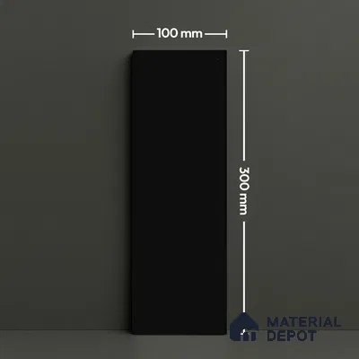 Subway Wall Tile TL 04968 El Cielo Plain Art Black 12 x 4 inch Ceramic Matte Finish - 7.5 mm | Suitable for Highlighter Walls, Foyer, Bathroom, Kitchen Wall & Backsplashes (Sample)