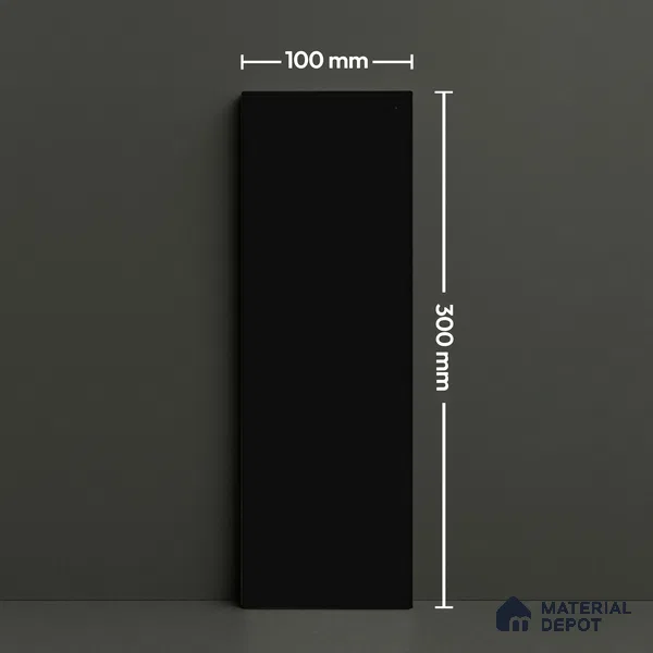 Subway Wall Tile TL 04968 El Cielo Plain Art Black 12 x 4 inch Ceramic Matte Finish - 7.5 mm | Suitable for Highlighter Walls, Foyer, Bathroom, Kitchen Wall & Backsplashes (Sample)