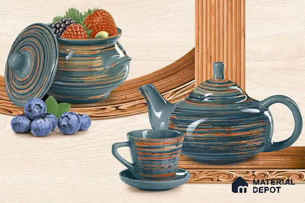 TL 01769 C KT 2 Kettle Cream 18 x 12 inch Glossy Finish Ceramic Wall Tile - 7 mm