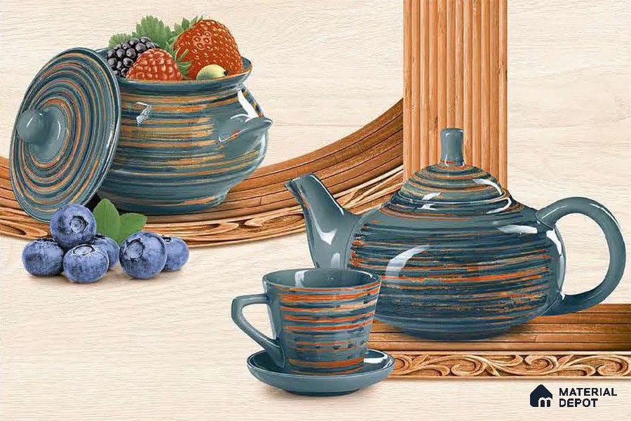 TL 01769 C KT 2 Kettle Cream 18 x 12 inch Glossy Finish Ceramic Wall Tile - 7 mm