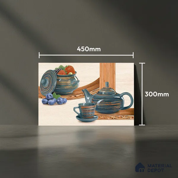 TL 01769 C KT 2 Kettle Cream 18 x 12 inch Glossy Finish Ceramic Wall Tile - 7 mm