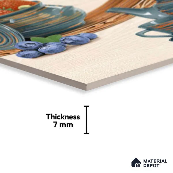 TL 01769 C KT 2 Kettle Cream 18 x 12 inch Glossy Finish Ceramic Wall Tile - 7 mm