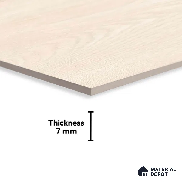 Wooden Wall Tile TL 01769 A Plain Cream 18 x 12 inch Glossy Finish Ceramic Tile - 7 mm