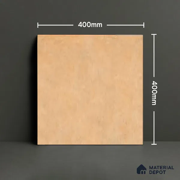 Stone Floor Tile TL 05343 Strada Caramel Beige 16 inch x 16 inch Vitrified Punch Matte Finish - 12 mm | Suitable for Parking, Balcony, Courtyard, Patio, Terrace | Pattern Alignment May Vary | 2-3 mm Spacer is Mandatory