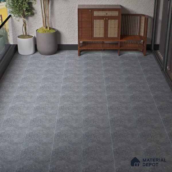 Stone Floor Tile TL 05344 Strada Garnier Gris 16 inch x 16 inch Vitrified Plain Matte Finish - 12 mm | Suitable for Parking, Balcony, Courtyard, Patio, Terrace | Pattern Alignment May Vary | 2-3 mm Spacer is Mandatory (Sample)
