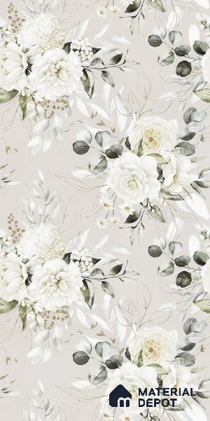 Floral Wall Tile TL 10572 B Pastel Crema Decor 4 ft x 2 ft Carving Matte Finish Vitrified Tile - 9 mm | 1 Random Face | Suitable For Living Room, Bedroom, Bathroom