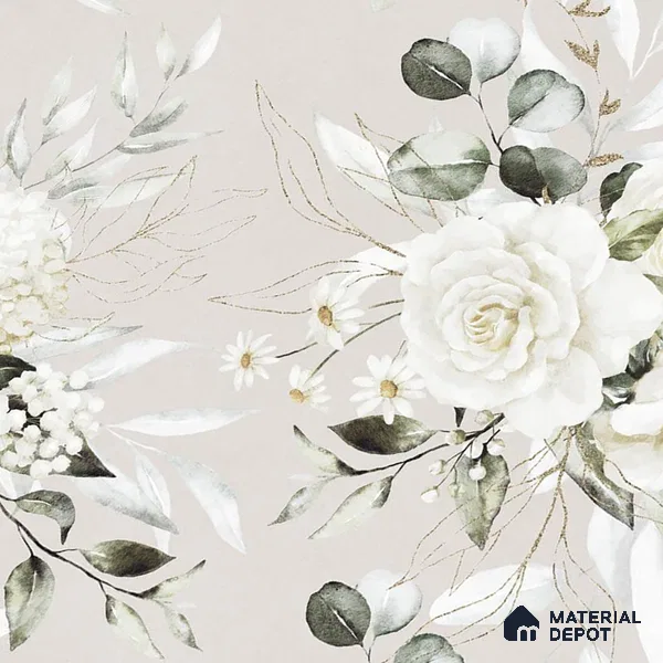 Floral Wall Tile TL 10572 B Pastel Crema Decor 4 ft x 2 ft Carving Matte Finish Vitrified Tile - 9 mm | 1 Random Face | Suitable For Living Room, Bedroom, Bathroom