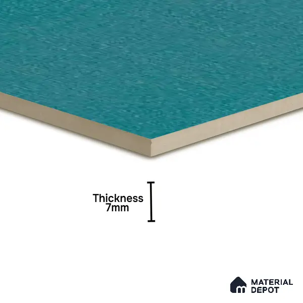 Stone Floor & Wall Tile TL 05446 E Jewel Aqua Teal 1 ft x 1 ft Ceramic Matte Finish - 7.5 mm | Suitable for Bathroom, Terrace & Balcony