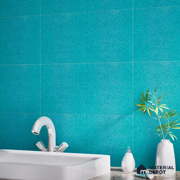 Stone Floor & Wall Tile TL 05446 E Jewel Aqua Teal 1 ft x 1 ft Ceramic Matte Finish - 7.5 mm | Suitable for Bathroom, Terrace & Balcony