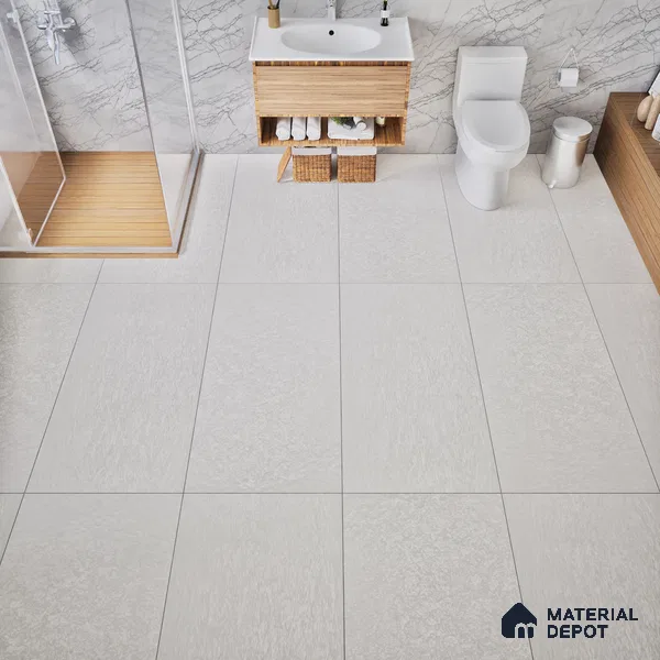 Punch Floor & Wall Tile TL 06136 B Rock Lapatto Bianco 4 ft x 2 ft | Lappato Matte Finish Full Body Vitrified Tile - 9 mm | Ideal For Living Room, Bedroom, Bathroom, Kitchen (Sample)