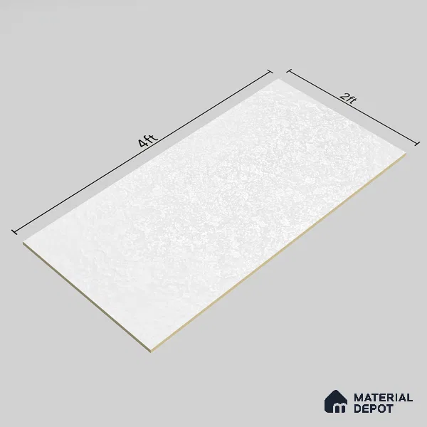 Punch Floor & Wall Tile TL 06136 B Rock Lapatto Bianco 4 ft x 2 ft | Lappato Matte Finish Full Body Vitrified Tile - 9 mm | Ideal For Living Room, Bedroom, Bathroom, Kitchen (Sample)