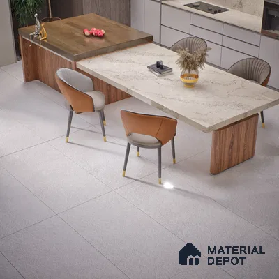 Punch Floor & Wall Tile TL 06136 C Rock Natural Bianco 4 ft x 2 ft | Rock Matte Finish Full Body Vitrified Tile - 9 mm | Ideal For Living Room, Bedroom, Bathroom, Kitchen (Sample)