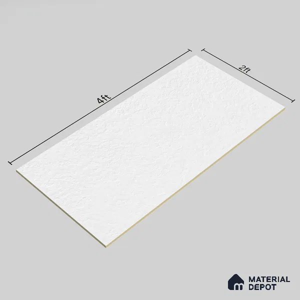 Punch Floor & Wall Tile TL 06136 C Rock Natural Bianco 4 ft x 2 ft | Rock Matte Finish Full Body Vitrified Tile - 9 mm | Ideal For Living Room, Bedroom, Bathroom, Kitchen (Sample)