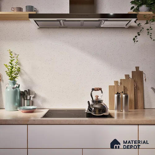 Terrazzo Floor & Wall Tile TL 06136 D S&P Bianco 4 ft x 2 ft Vitrified Matte Finish - 9 mm | Ideal For Living Room, Bedroom, Bathroom, Kitchen