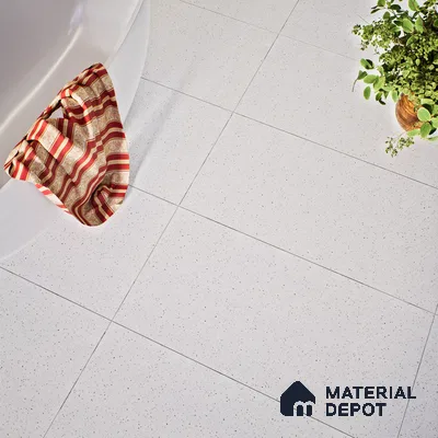 Terrazzo Floor & Wall Tile TL 06136 D S&P Bianco 4 ft x 2 ft Vitrified Matte Finish - 9 mm | Ideal For Living Room, Bedroom, Bathroom, Kitchen (Sample)