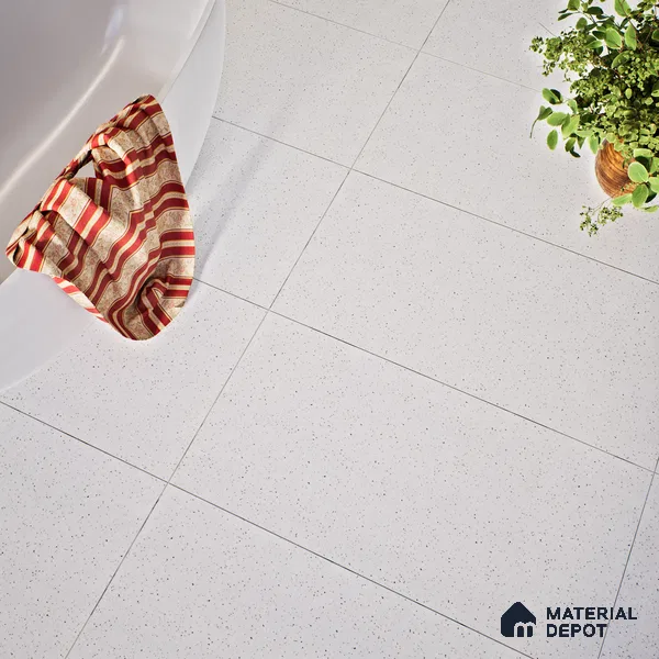 Terrazzo Floor & Wall Tile TL 06136 D S&P Bianco 4 ft x 2 ft Vitrified Matte Finish - 9 mm | Ideal For Living Room, Bedroom, Bathroom, Kitchen (Sample)