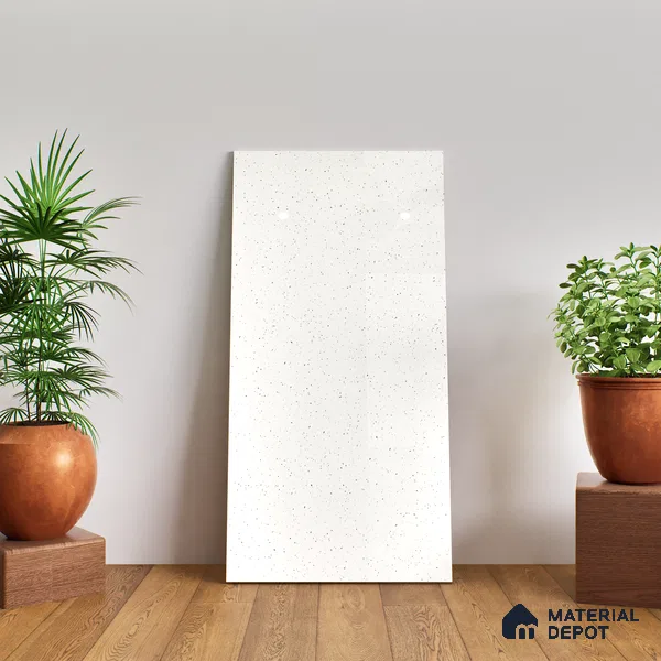 Terrazzo Floor & Wall Tile TL 06136 E S&P Bianco 4 ft x 2 ft Vitrified Glossy Finish - 9 mm | Ideal For Living Room, Bedroom, Bathroom, Kitchen (Sample)