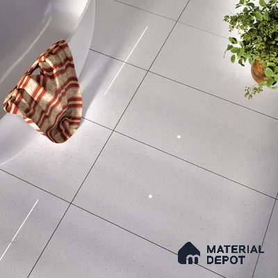 Terrazzo Floor & Wall Tile TL 06136 E S&P Bianco 4 ft x 2 ft Vitrified Glossy Finish - 9 mm | Ideal For Living Room, Bedroom, Bathroom, Kitchen (Sample)