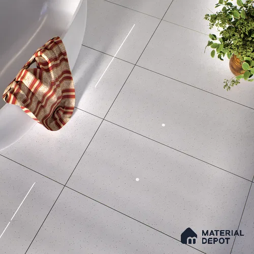 Terrazzo Floor & Wall Tile TL 06136 E S&P Bianco 4 ft x 2 ft Vitrified Glossy Finish - 9 mm | Ideal For Living Room, Bedroom, Bathroom, Kitchen