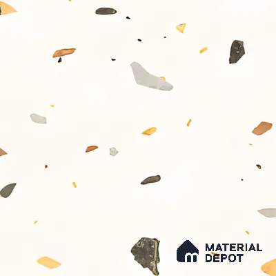 Terrazzo Floor & Wall Tile TL 06136 F Terrazzo Bianco 4 ft x 2 ft Full Body Vitrified Matte Finish - 9 mm | Ideal For Living Room, Bedroom, Bathroom, Kitchen (Sample)