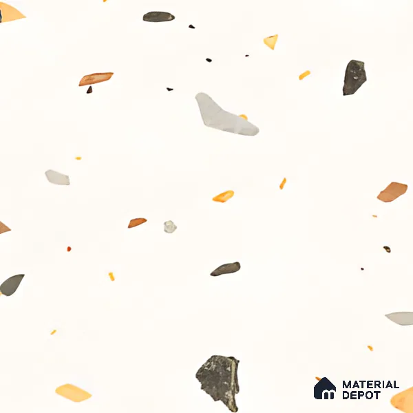 Terrazzo Floor & Wall Tile TL 06136 F Terrazzo Bianco 4 ft x 2 ft Full Body Vitrified Matte Finish - 9 mm | Ideal For Living Room, Bedroom, Bathroom, Kitchen (Sample)