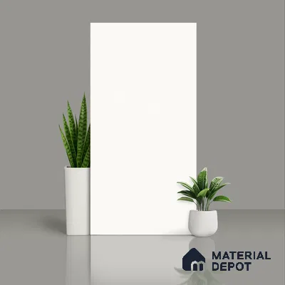 Plain Floor & Wall Tile TL 06136 Bianco Plain Plain 4 ft x 2 ft Vitrified Matte Finish - 9 mm | Ideal For Living Room, Bedroom, Bathroom, Kitchen