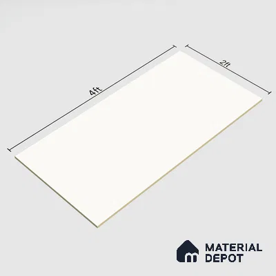 Plain Floor & Wall Tile TL 06136 Bianco Plain Plain 4 ft x 2 ft Vitrified Matte Finish - 9 mm | Ideal For Living Room, Bedroom, Bathroom, Kitchen