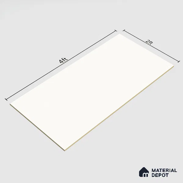 Plain Floor & Wall Tile TL 06136 Bianco Plain Plain 4 ft x 2 ft Vitrified Matte Finish - 9 mm | Ideal For Living Room, Bedroom, Bathroom, Kitchen