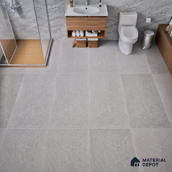 Punch Floor & Wall Tile TL 06137 C Rock Natural Grey 4 ft x 2 ft | Rock Matte Finish Full Body Vitrified Tile - 9 mm | Ideal For Living Room, Bedroom, Bathroom, Kitchen