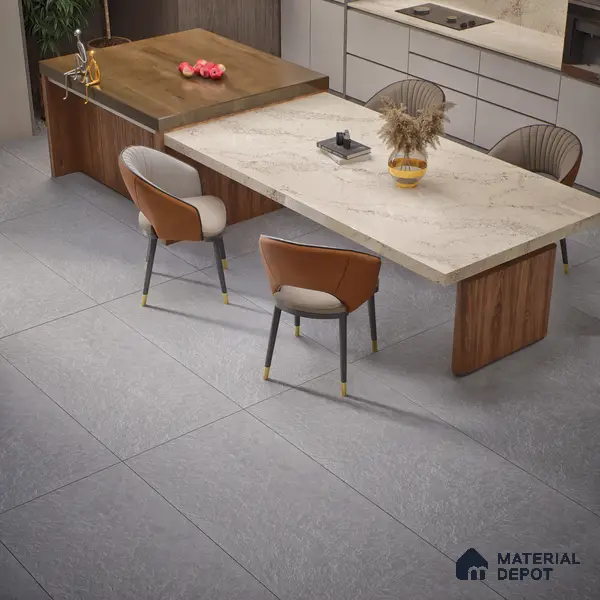 Punch Floor & Wall Tile TL 06137 C Rock Natural Grey 4 ft x 2 ft | Rock Matte Finish Full Body Vitrified Tile - 9 mm | Ideal For Living Room, Bedroom, Bathroom, Kitchen