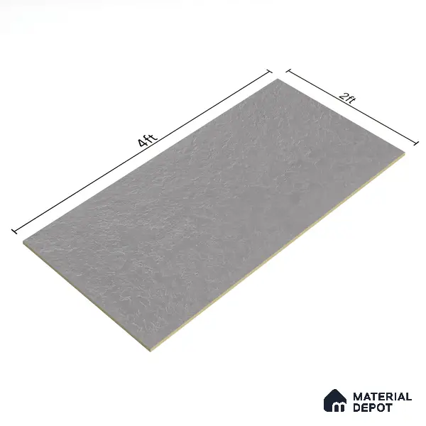 Punch Floor & Wall Tile TL 06137 C Rock Natural Grey 4 ft x 2 ft | Rock Matte Finish Full Body Vitrified Tile - 9 mm | Ideal For Living Room, Bedroom, Bathroom, Kitchen