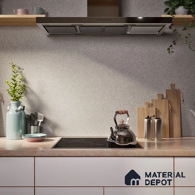 Terrazzo Floor & Wall Tile TL 06137 D S&P Grey 4 ft x 2 ft Vitrified Matte Finish - 9 mm | Ideal For Living Room, Bedroom, Bathroom, Kitchen