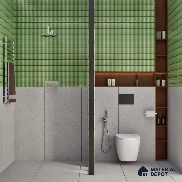 Terrazzo Floor & Wall Tile TL 06137 D S&P Grey 4 ft x 2 ft Vitrified Matte Finish - 9 mm | Ideal For Living Room, Bedroom, Bathroom, Kitchen