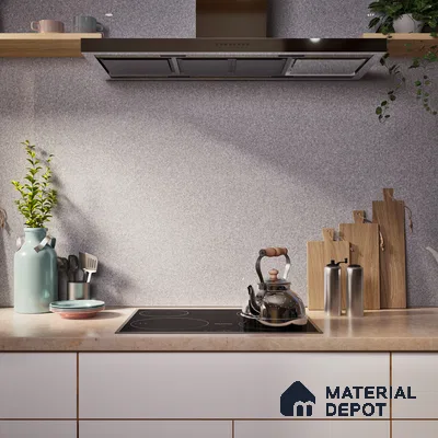Terrazzo Floor & Wall Tile TL 06137 E S&P Grey 4 ft x 2 ft Vitrified Glossy Finish - 9 mm | Ideal For Living Room, Bedroom, Bathroom, Kitchen (Sample)