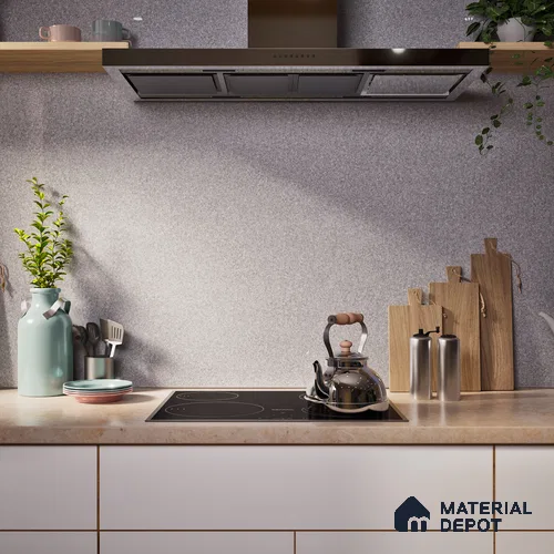 Terrazzo Floor & Wall Tile TL 06137 E S&P Grey 4 ft x 2 ft Vitrified Glossy Finish - 9 mm | Ideal For Living Room, Bedroom, Bathroom, Kitchen