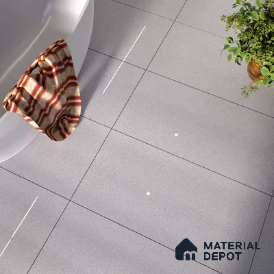 Terrazzo Floor & Wall Tile TL 06137 E S&P Grey 4 ft x 2 ft Vitrified Glossy Finish - 9 mm | Ideal For Living Room, Bedroom, Bathroom, Kitchen (Sample)